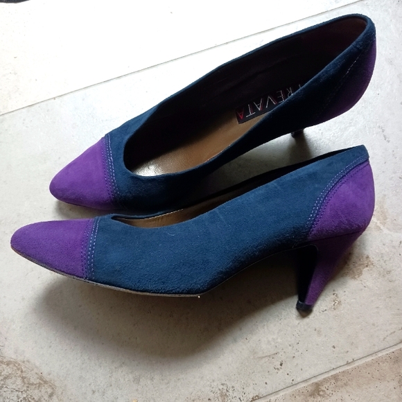 Prevata Navy and Purple Pumps - Picture 1 of 6